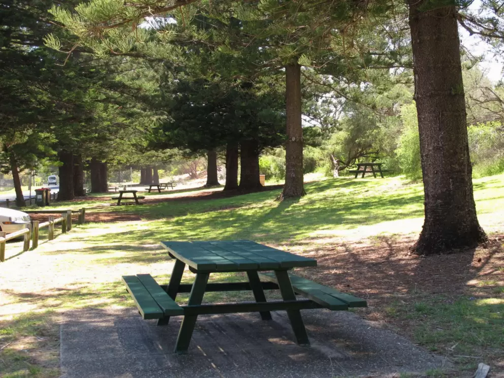 Picnic table in paradise.