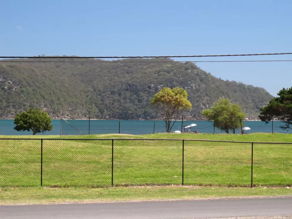 View across the park to Pittwater.