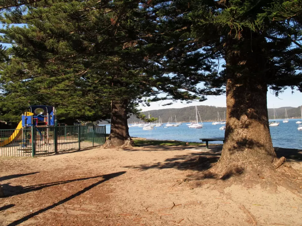 The playground right beside the water.