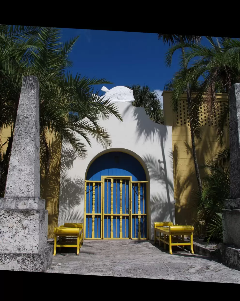 Front door that leads into the lush courtyard.