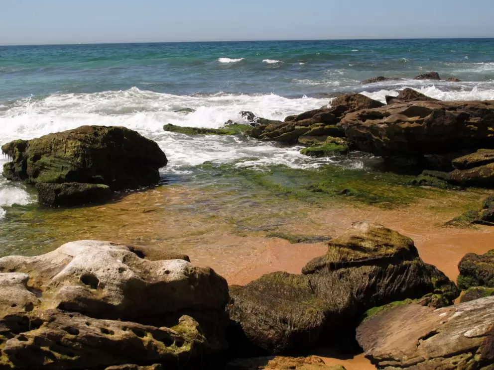 Rock pools on south end of the beach.