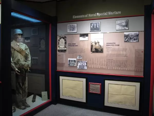 Exhibit about underwater demolition teams.
