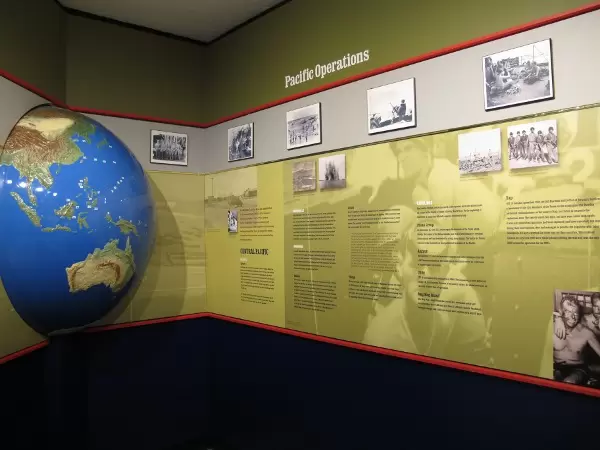 The pacific operations exhibit is attractive with its large globe.