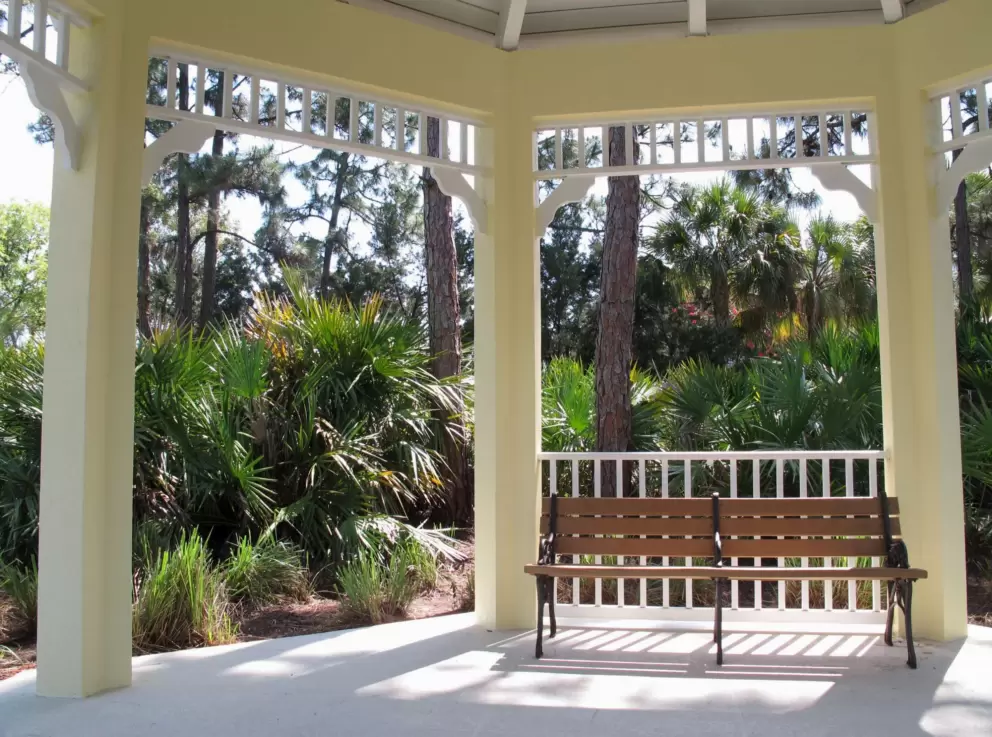 Come and write your journal in the gazebo, listening to the rustle of the trees.
