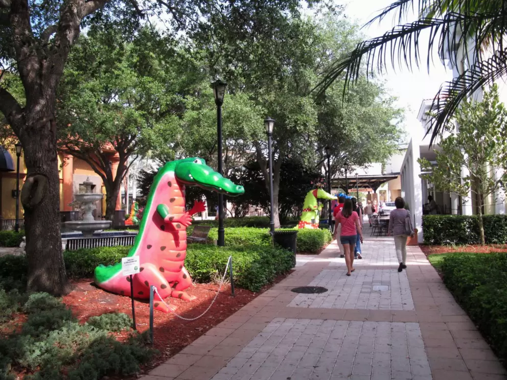 Walkway to the mall.