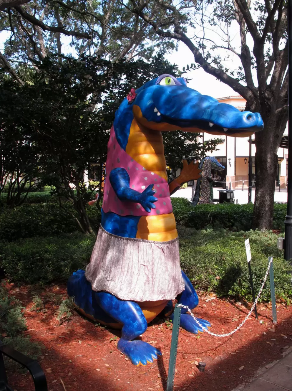 Another colorful alligator sculpture.