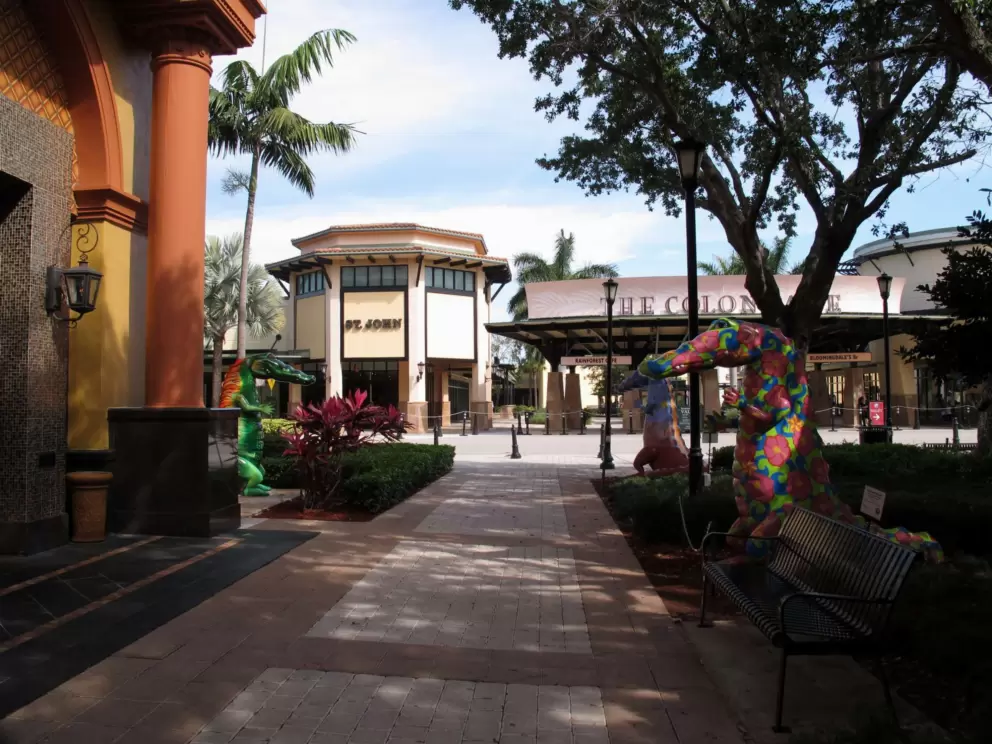 There are shady outdoor areas.