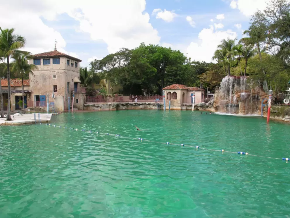 The natural spring water is a lovely color.
