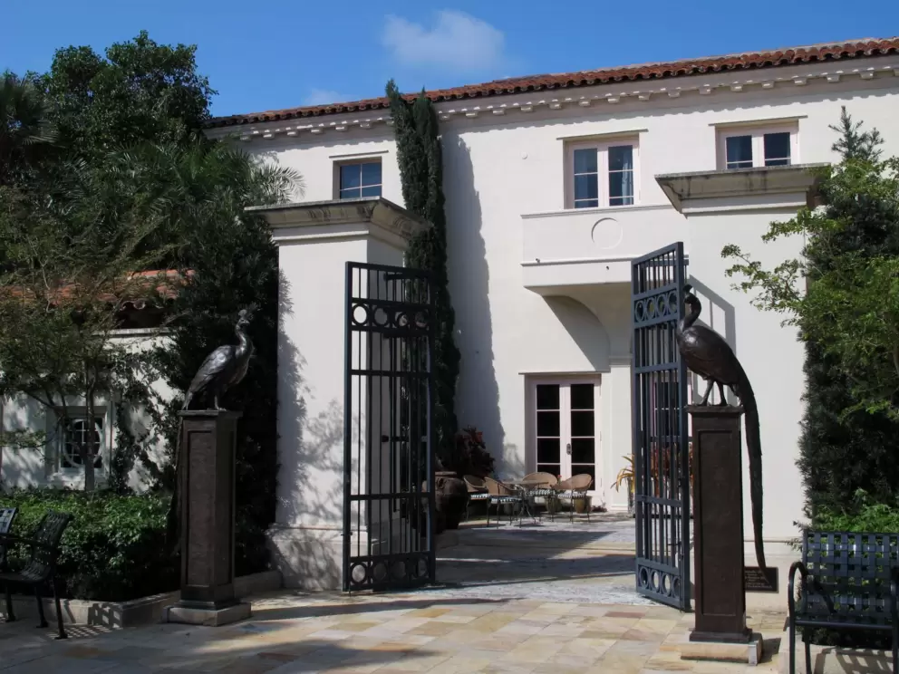 Spanish building and iron gate.