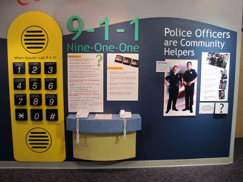 Kids can practice dialing 911 from these unplugged phones.