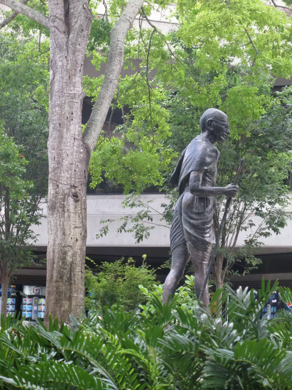 The Ghandi sculpture in the Peace Memorial Courtyard.