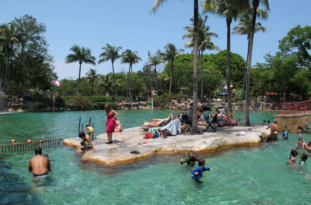 The section of the pool for kids.