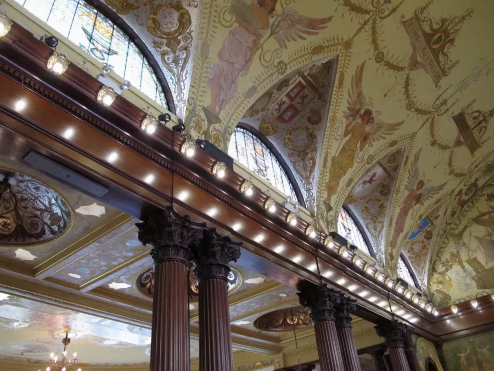 Stunning ceiling in dining hall.