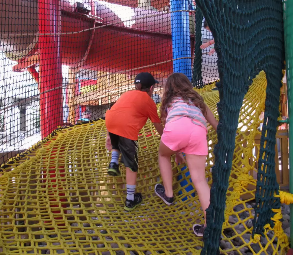 Rope play area at Woody Woodpecker's Kidzone.