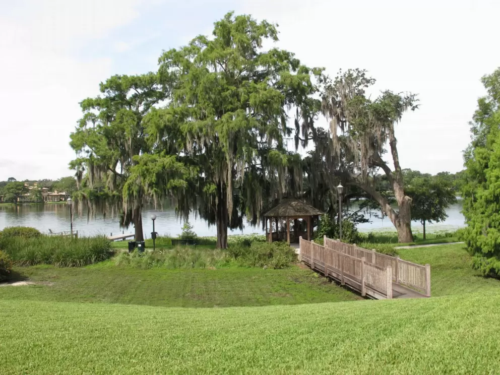 Gazebo on the lake.
