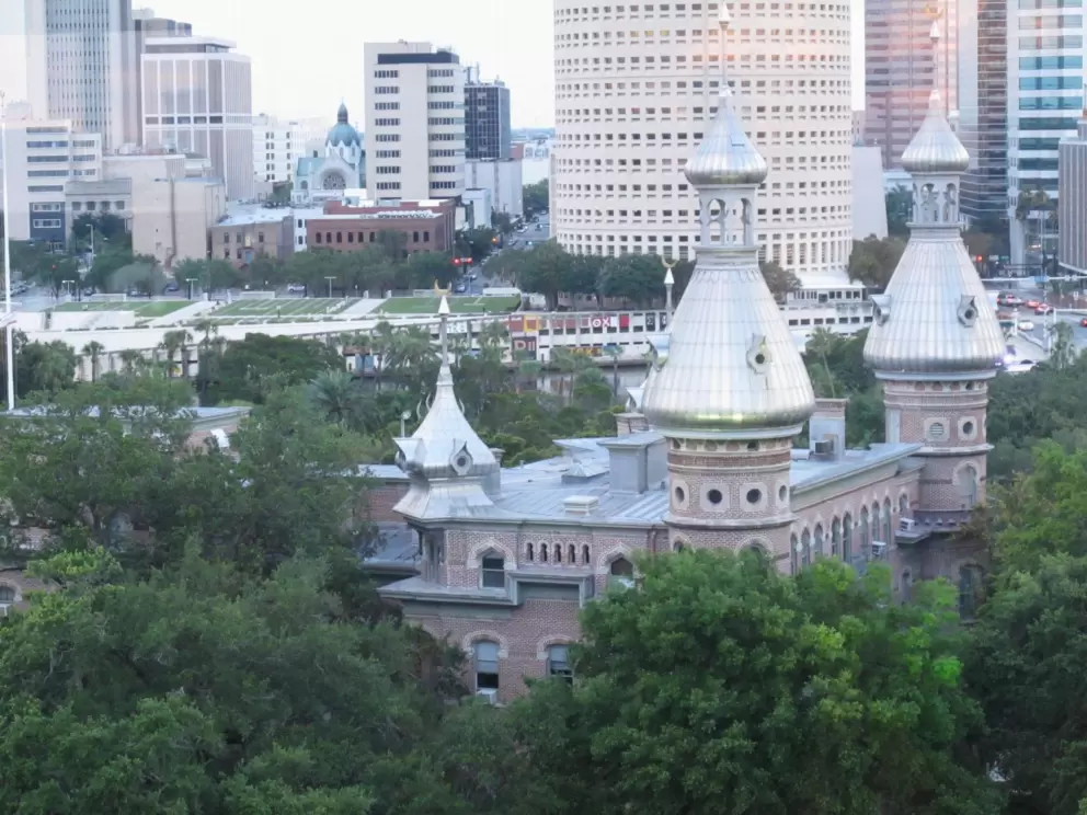 Minarets with city behind.