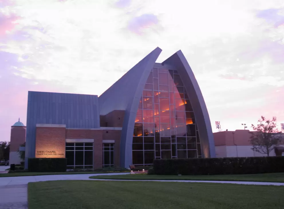 Sykes Chapel at sunset.