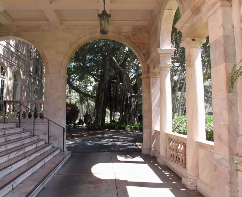 Entrance steps to College Hall.
