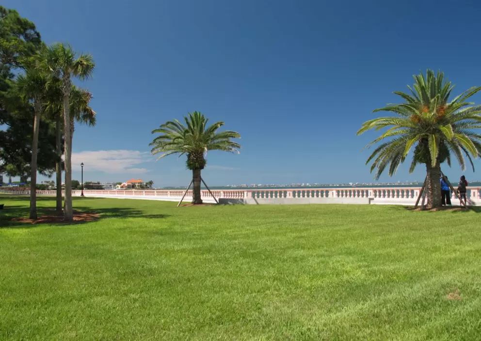 Bayfront walkway where you can see dolphins.