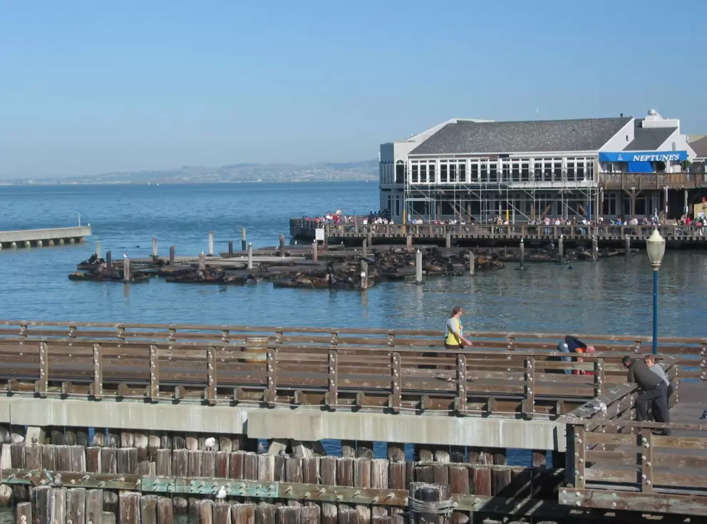 Pier 39, as seen from the ferry dock.