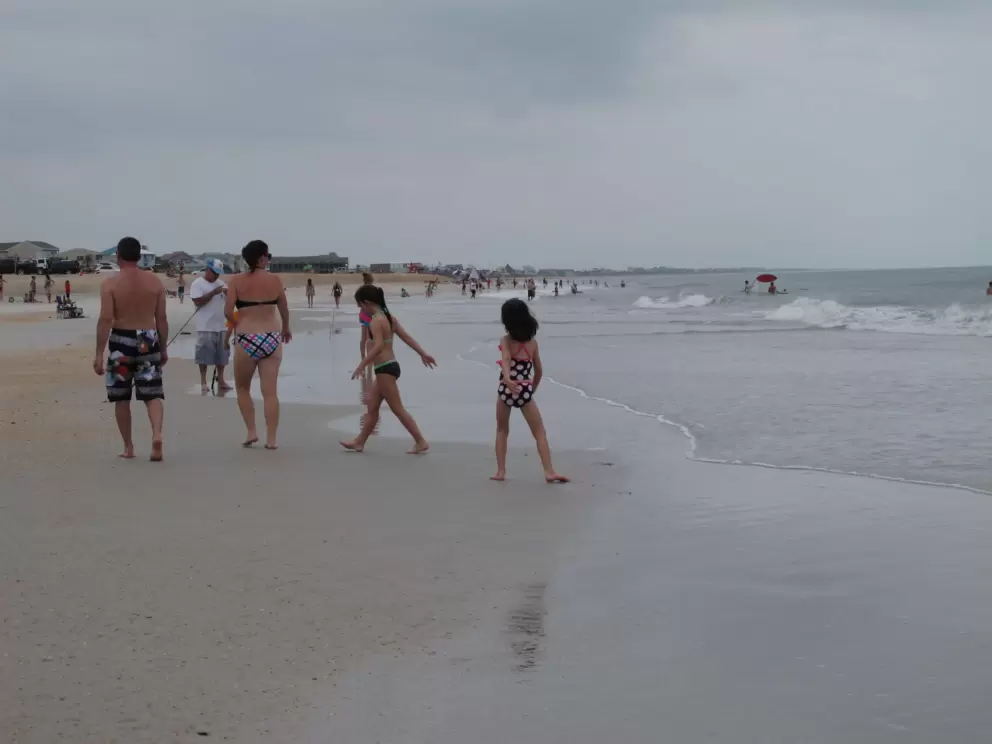 A family on summer holiday.