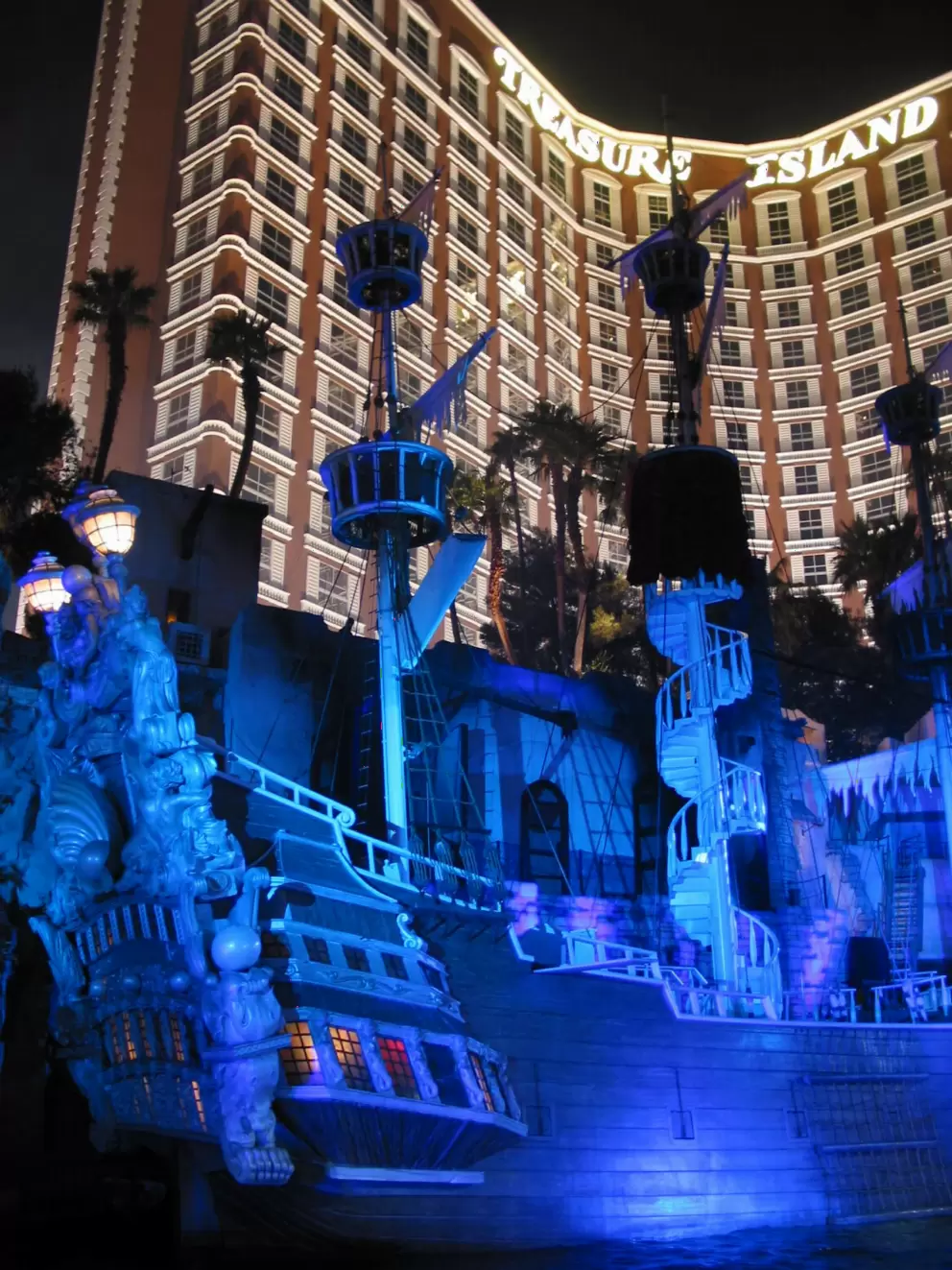 The Treasure Island ship and hotel. 