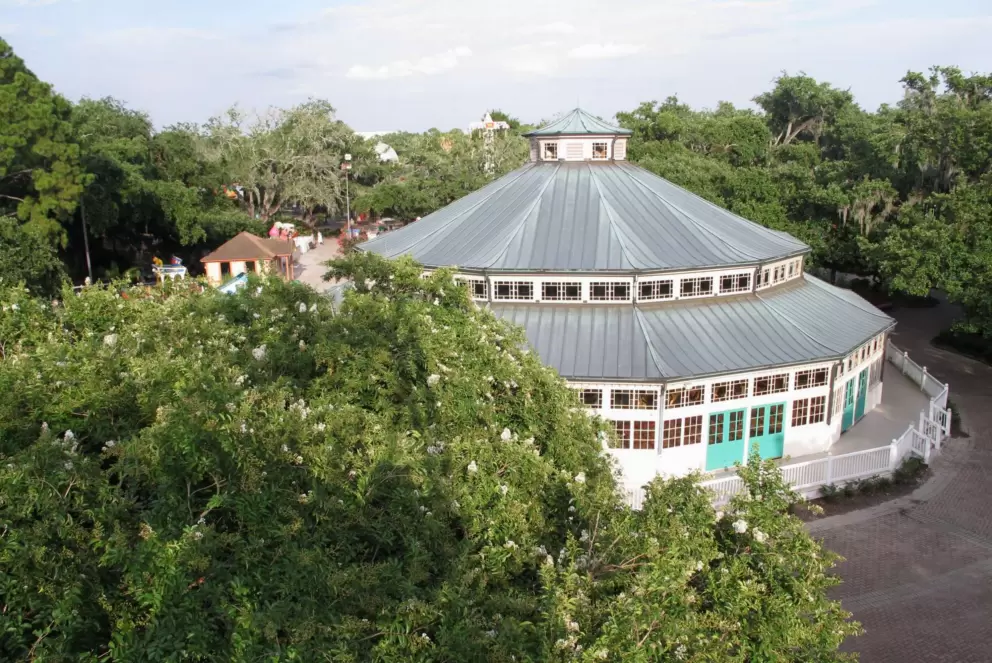 Carousel pavilion, as seen from the top of the ferris wheel.