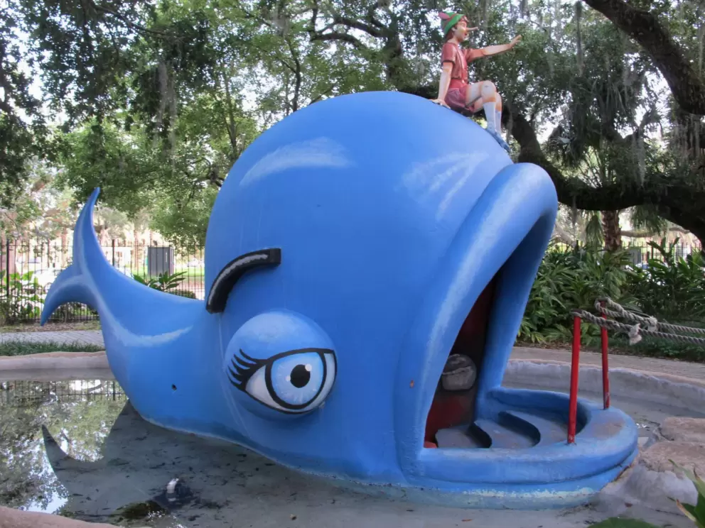 Pinocchio on the whale.