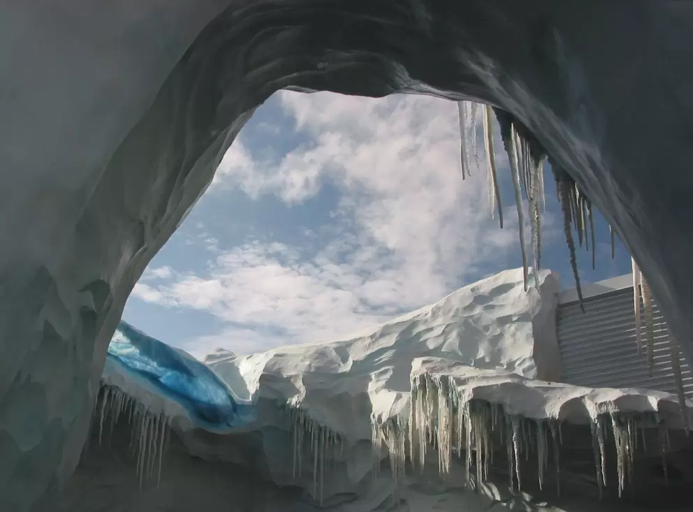 Icicles in Antartica.