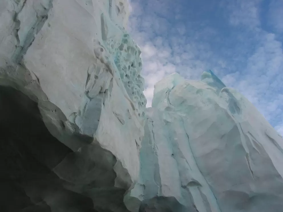 Looking up at the sky in the Antartica area.