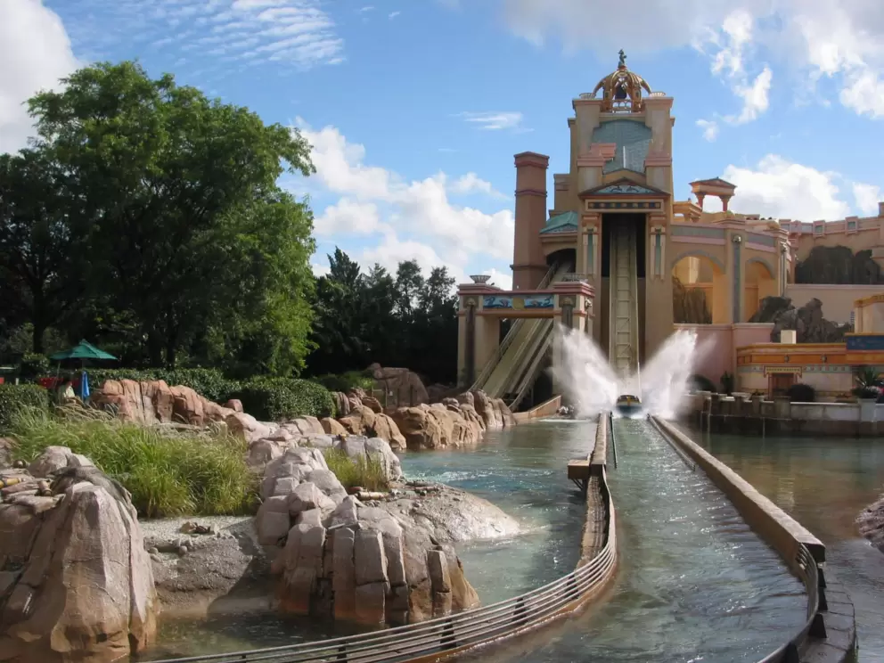 The splash at the end of the Journey to Atlantis ride.