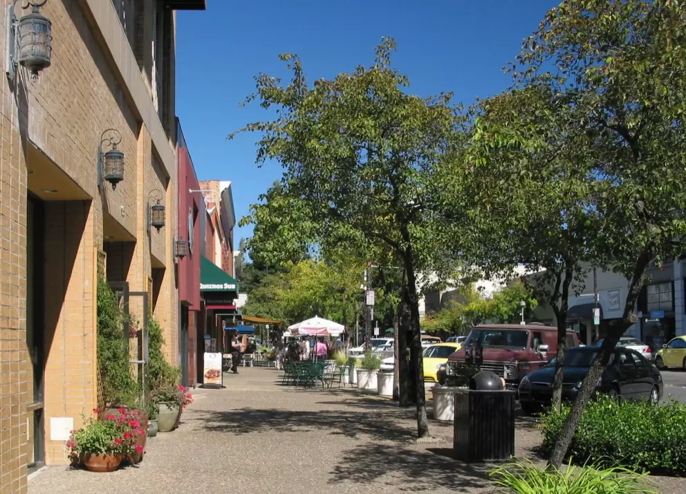 Historic brick buildings on 4th Street.