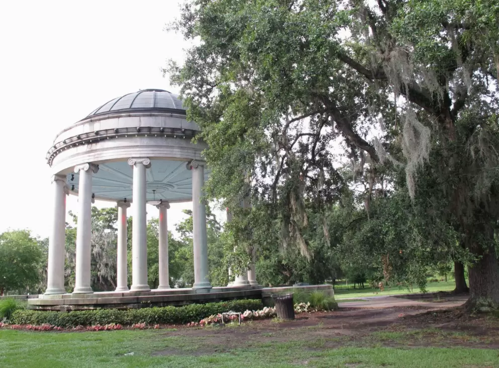 The old-fashioned bandstand.