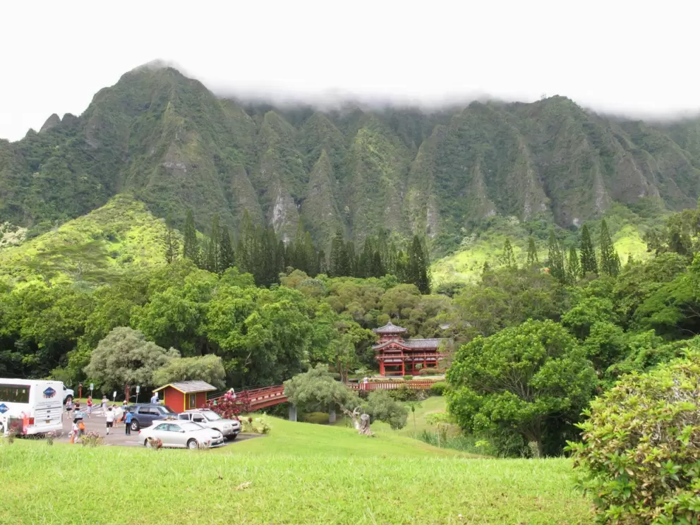 The temple is set in a lush paradise!