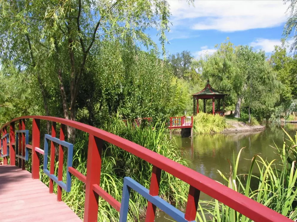Oriental bridges at Jade Lake.