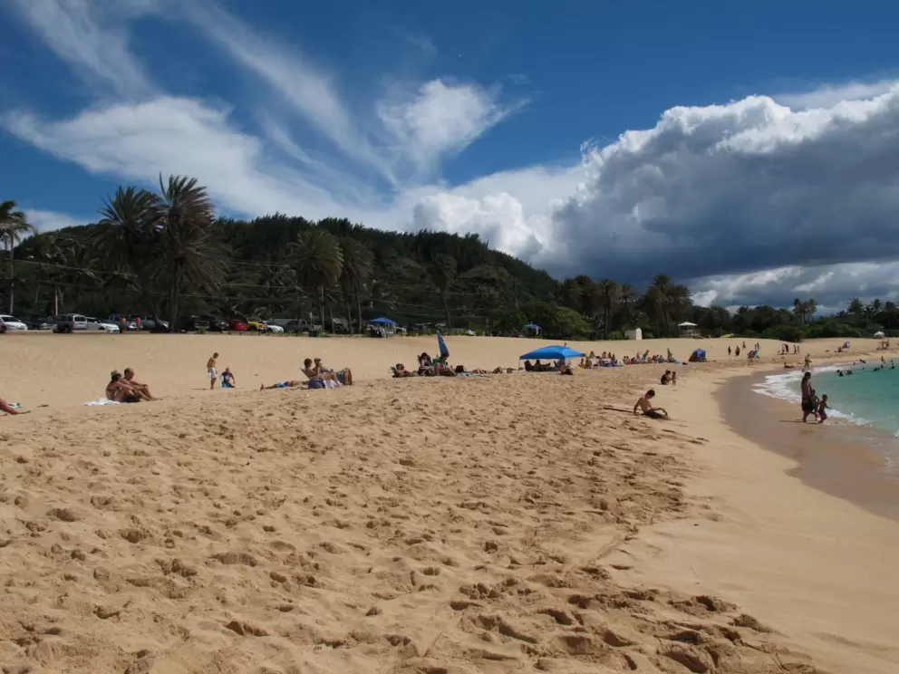 Looking toward the hills from the beach.