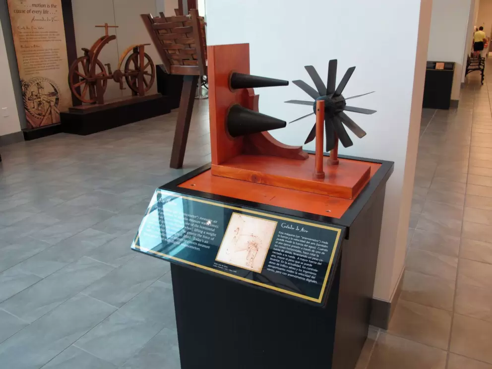 Da Vinci temporary exhibit: Air Meter (anemometer) that measures air force and water force.