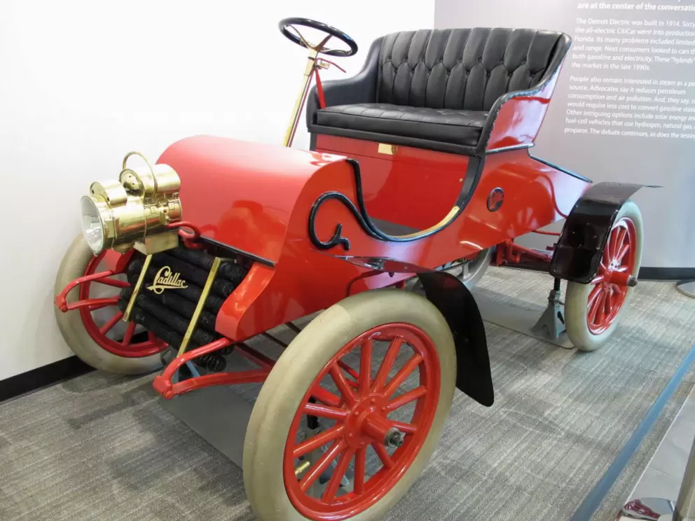 1903 Cadillac. The engine of the car displayed has one of the oldest serial numbers in existence.
