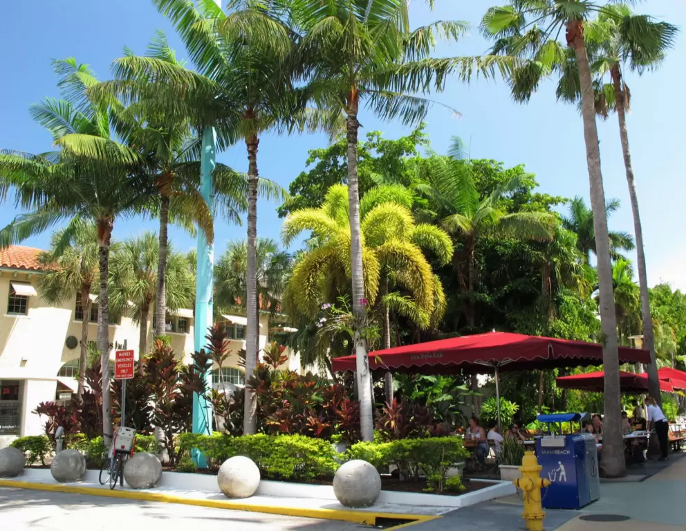 Lincoln Rd Mall is a bright, pretty area.