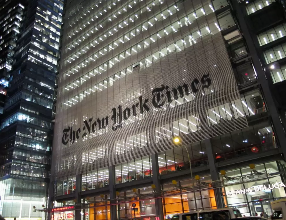 The shimmering New York Times building looks amazing at night! The square was named after the newspaper.