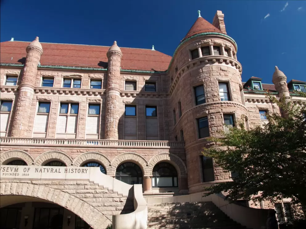 Outside the Grand Gallery, the south side of the museum has a castle-like exterior!