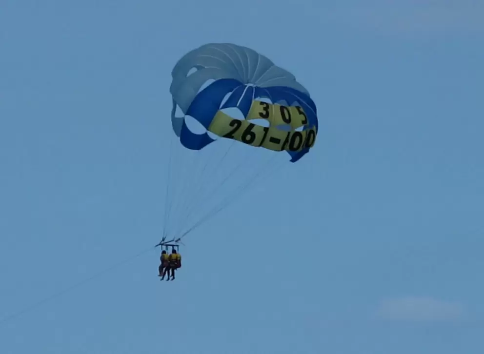 Parasailing over Miami Beach.