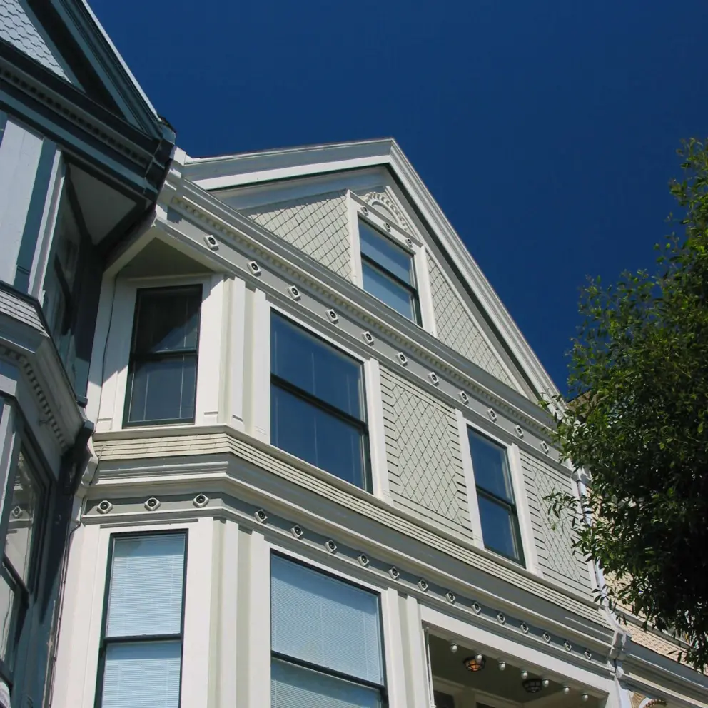 Victorian house on Pierce Street, the street that leads from Duboce Park to Alamo Square.