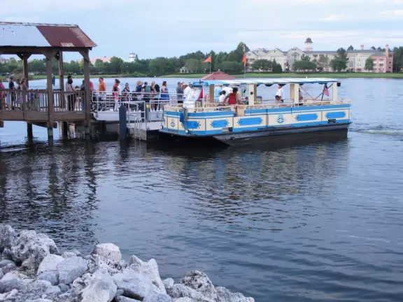 Disney Springs Resorts give you access to ferryboats so you can eat at Disney Springs at night.
