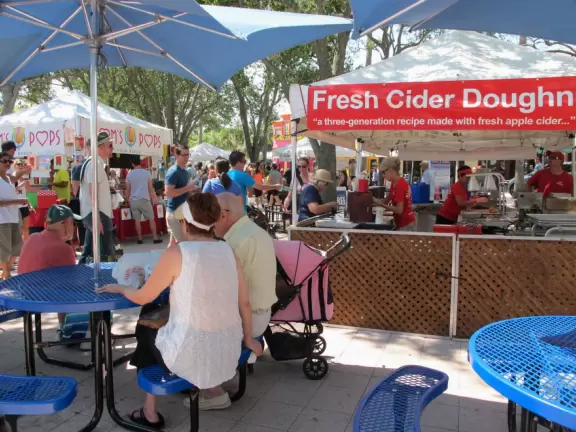 The delicious cider doughnuts!