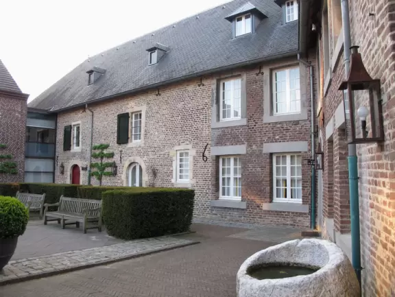 Lovely 14th century castle with a moat, now a restaurant, cafe, and hotel. A great place for a walk!