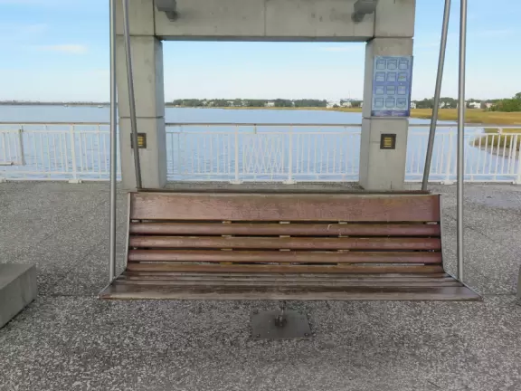 Drive over the gorgeous bridge. Then picnic on the huge lawn and playground, and walk the pier.
