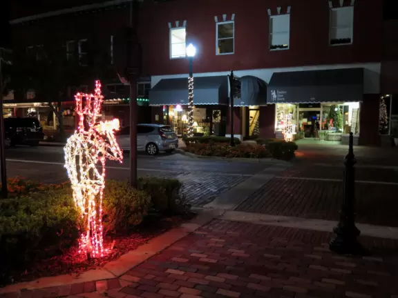 Cute town on Lake Monroe, with a lively main strip.