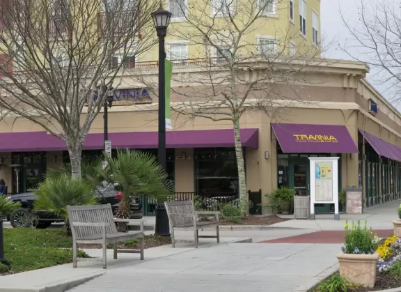 Colorful, pretty outdoor mall in Myrtle Beach.