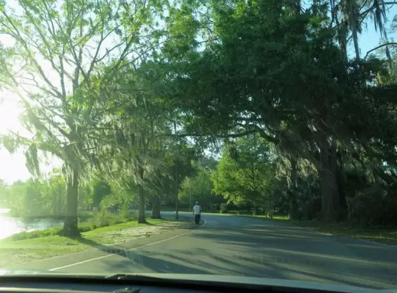 Paradise! A natural spring in the shape of a round pool, leading to a sandy river beach.